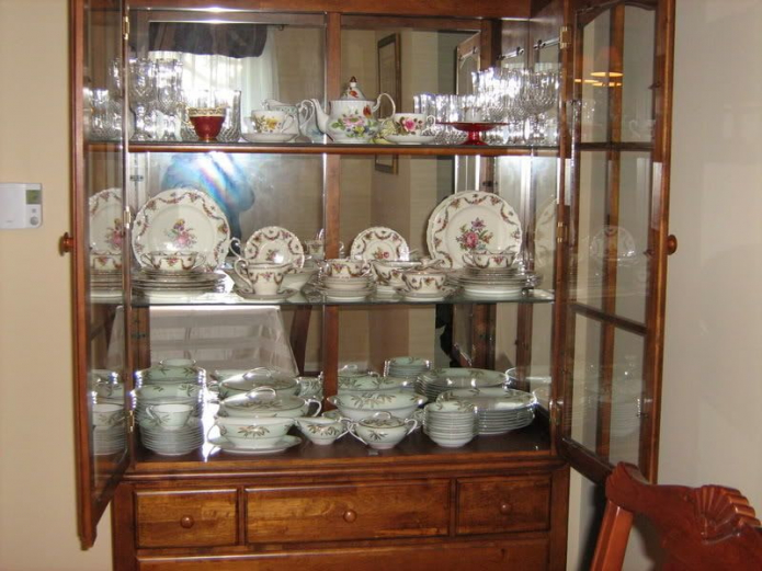 sideboard with dishes