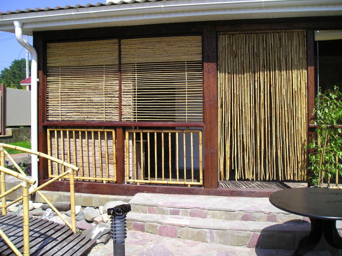 Bamboo curtains for the gazebo