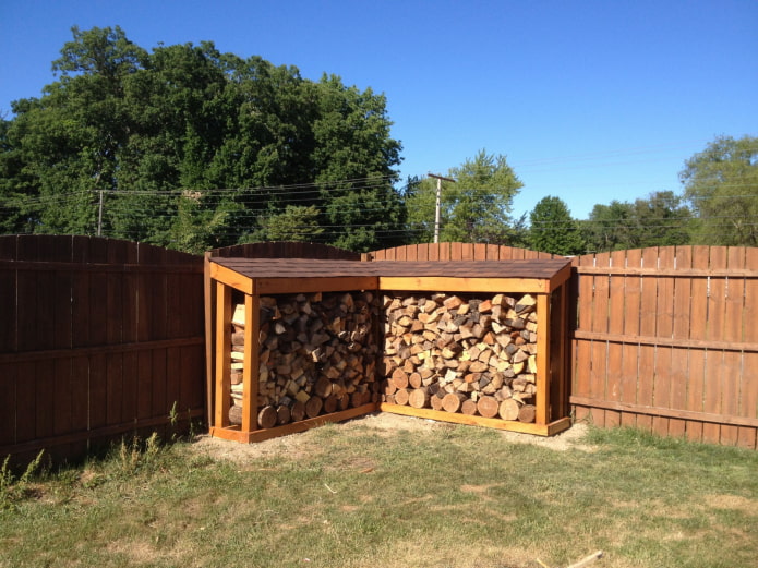 woodshed in the corner of the plot