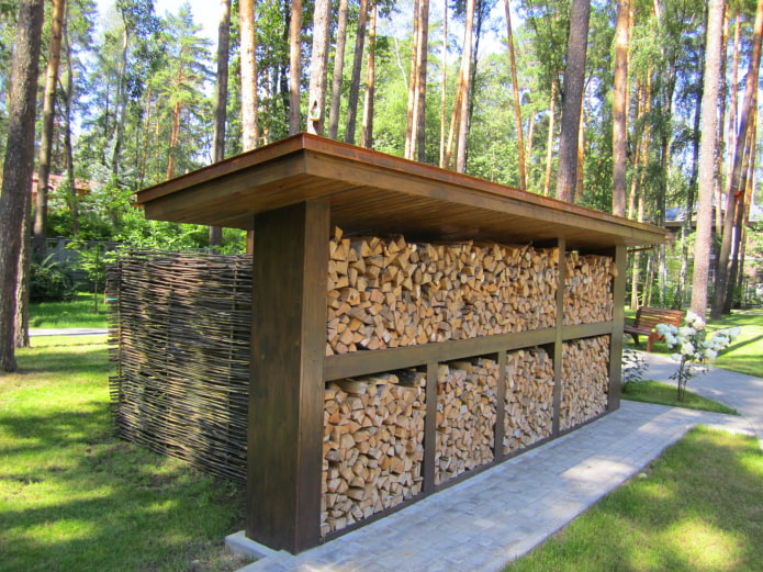 woodshed with shelves