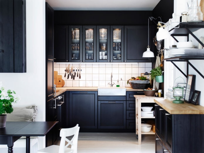 Black kitchen Ikea