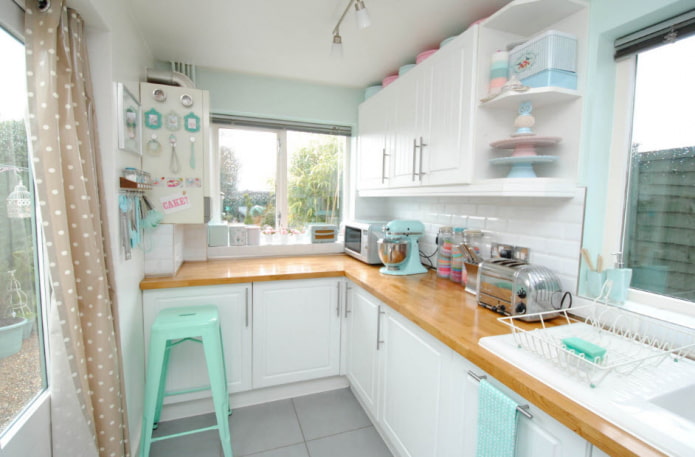 kitchen in pastel colors