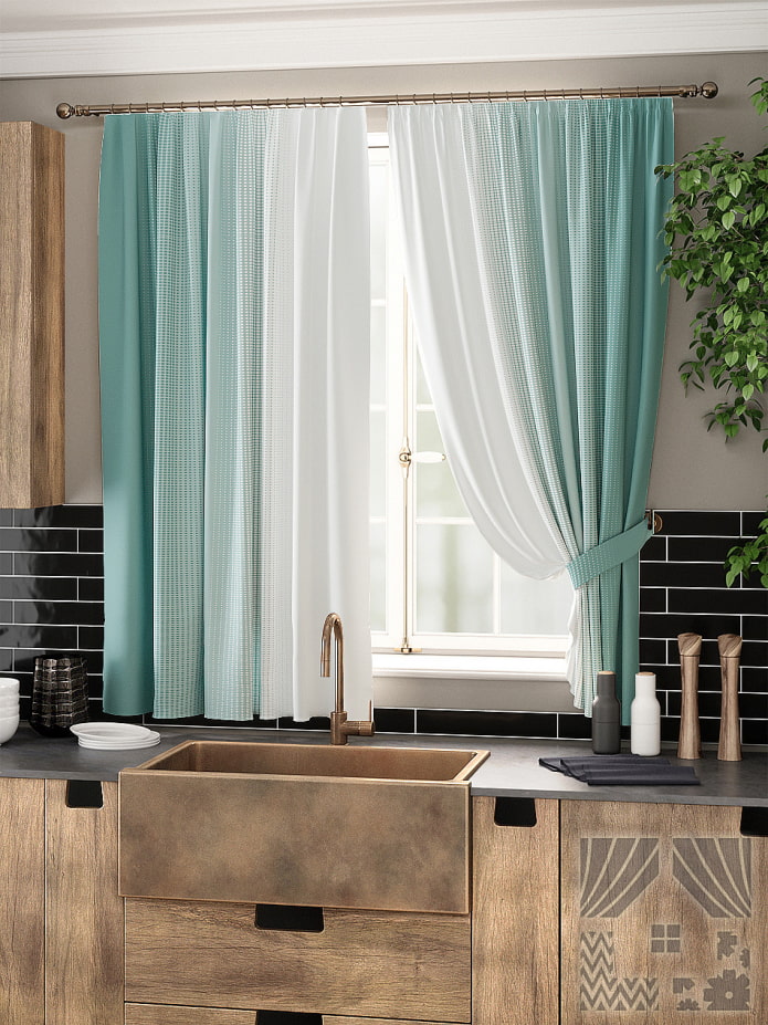 mint kitchen curtains