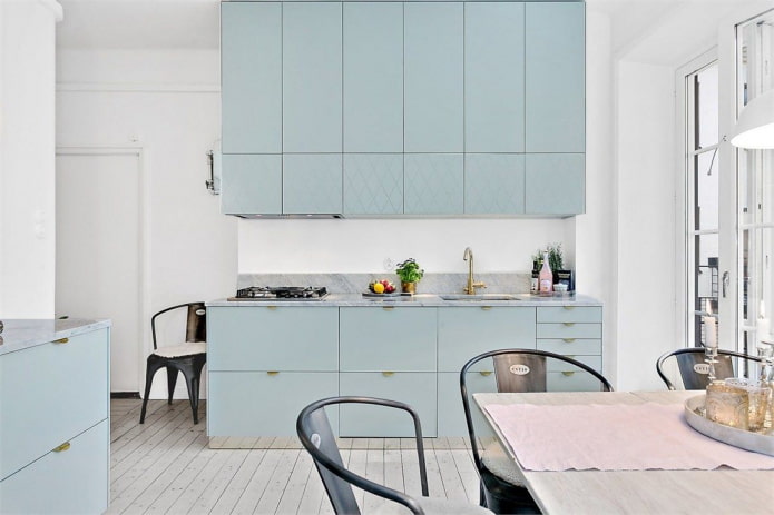 stylish colored kitchen