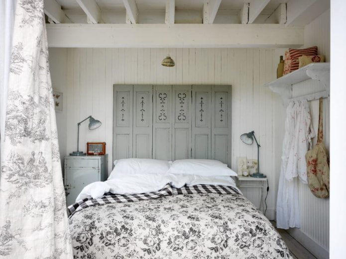 Antique doors near the bed