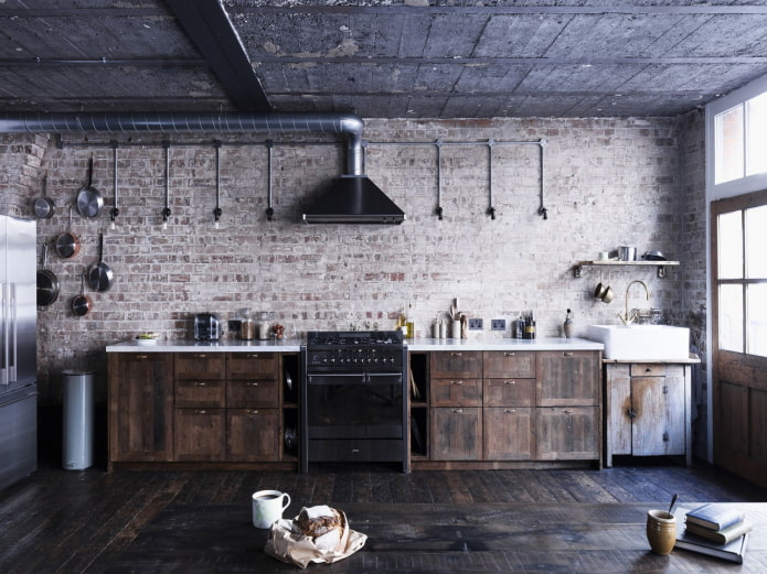 small kitchen in loft style
