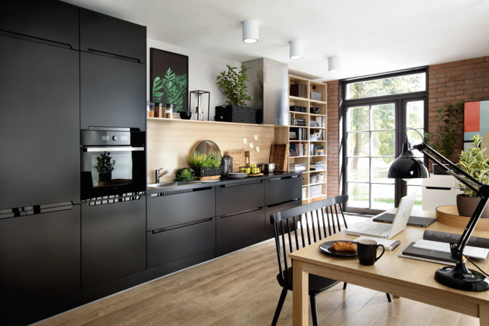 stylish black kitchen