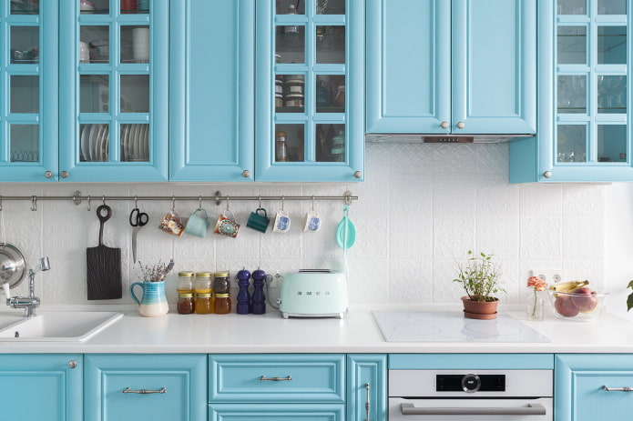 light blue kitchen