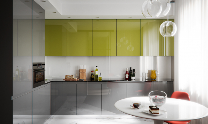 gray-green kitchen