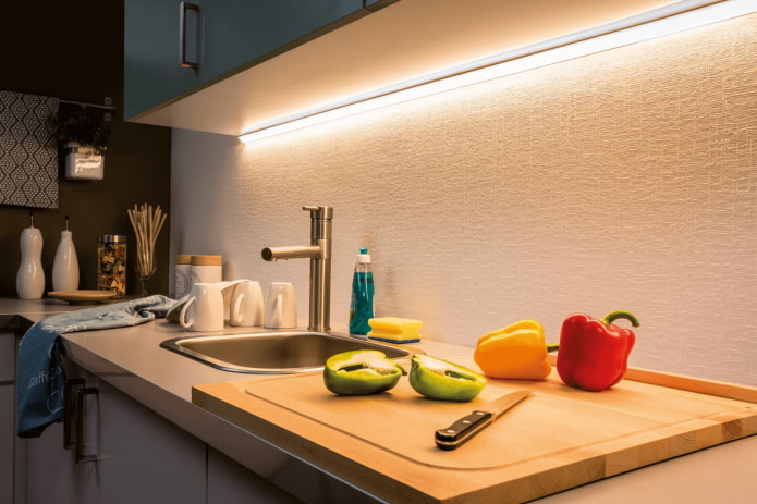 led strip in the kitchen