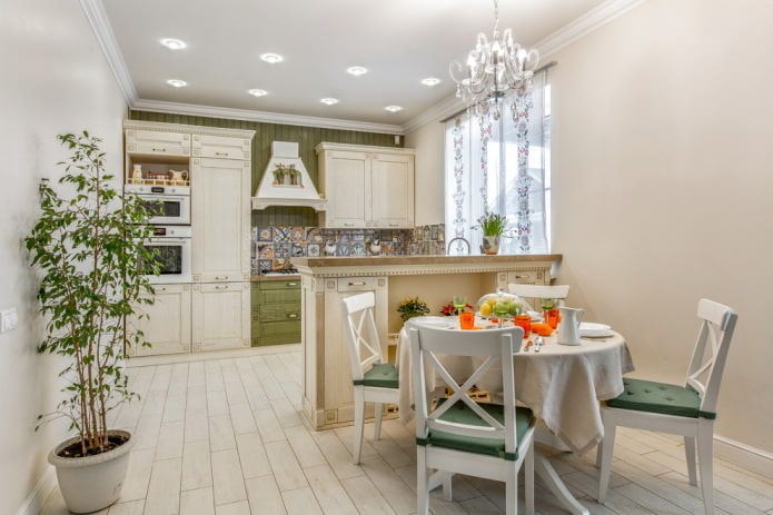 beige green kitchen