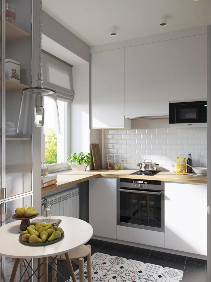 built-in small kitchen