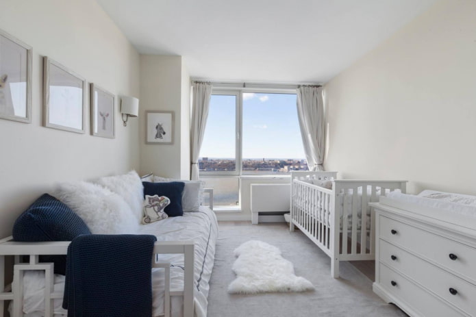 baby cot in one room
