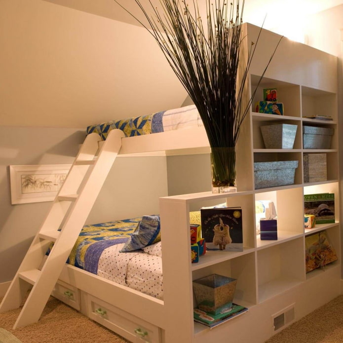 bunk bed in a single room