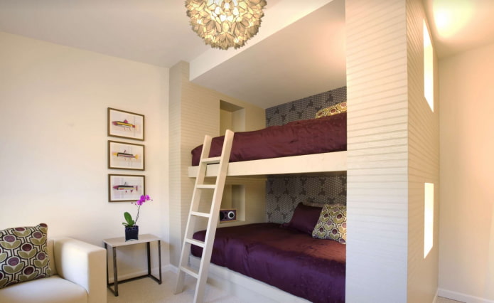 bunk bed in a single room