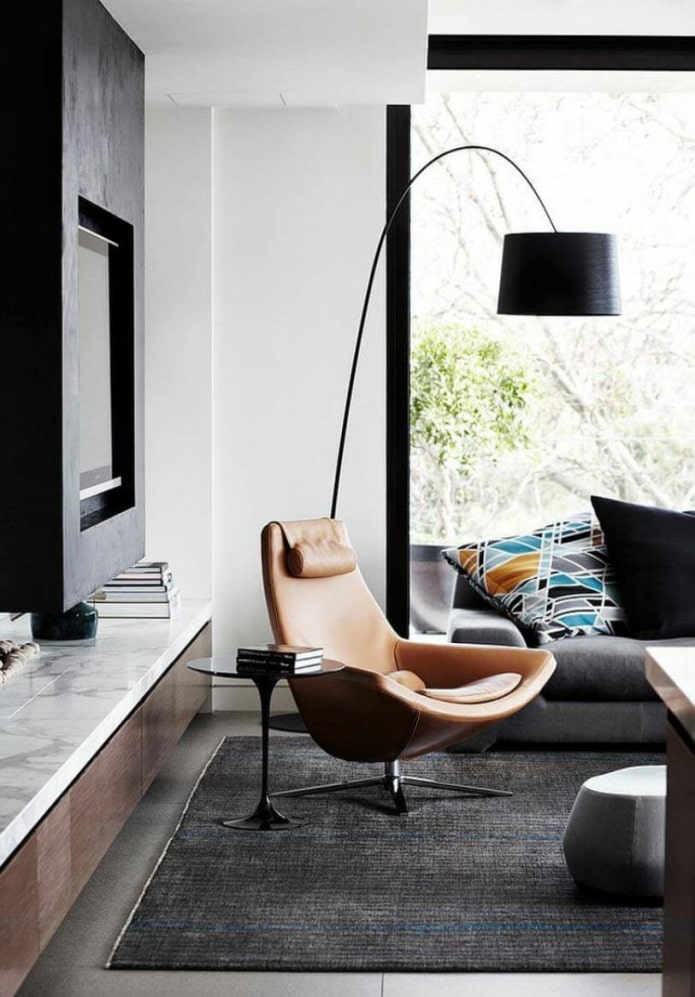 leather armchair in the living room