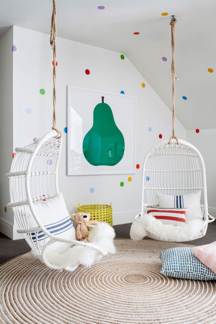 chairs on ropes in the nursery