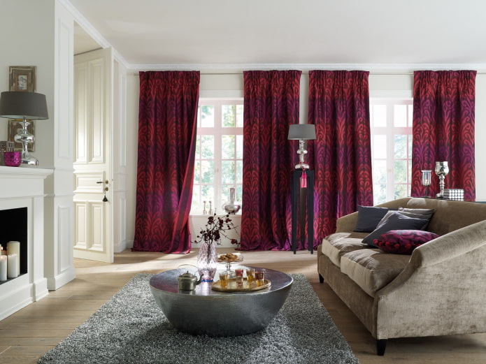 marsala curtains in the living room