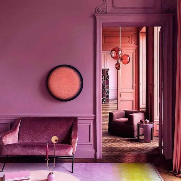 pink monochrome interior