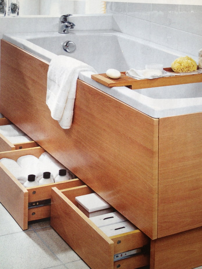 Mga drawer sa ilalim ng banyo