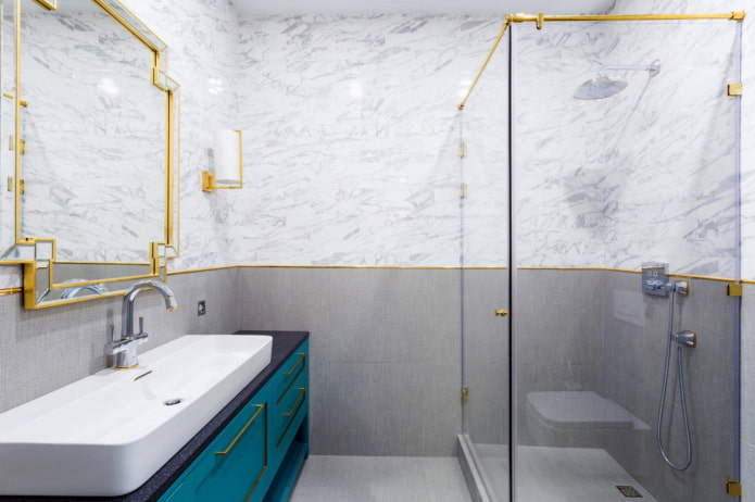 gold accents in the bathroom