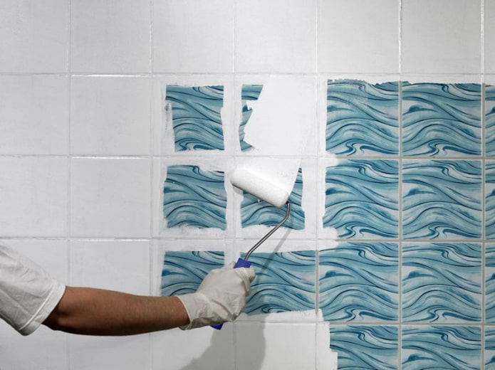 paint the bathroom tiles