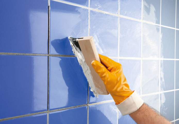 grouting in the bathroom