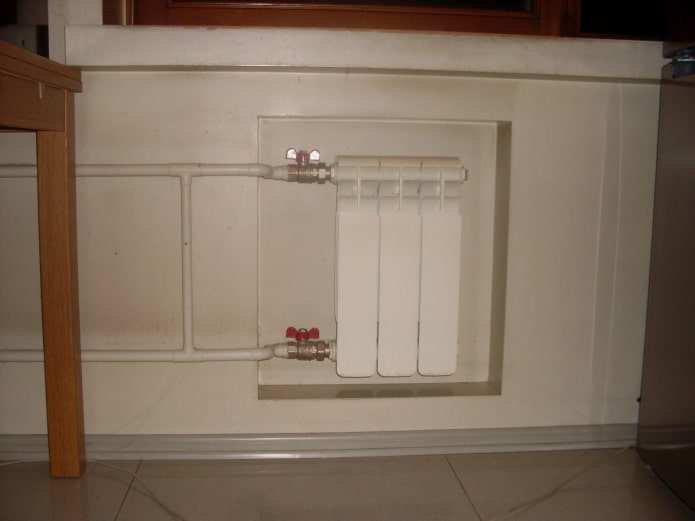 battery in a niche in the kitchen