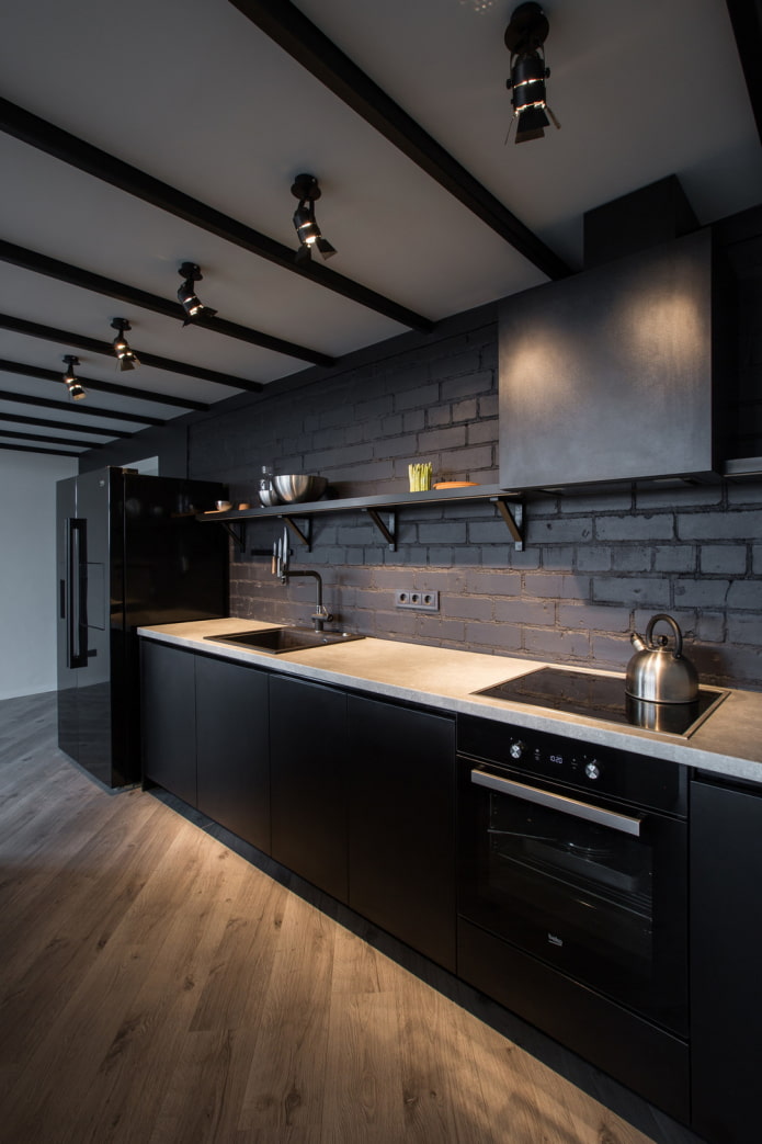black matte kitchen