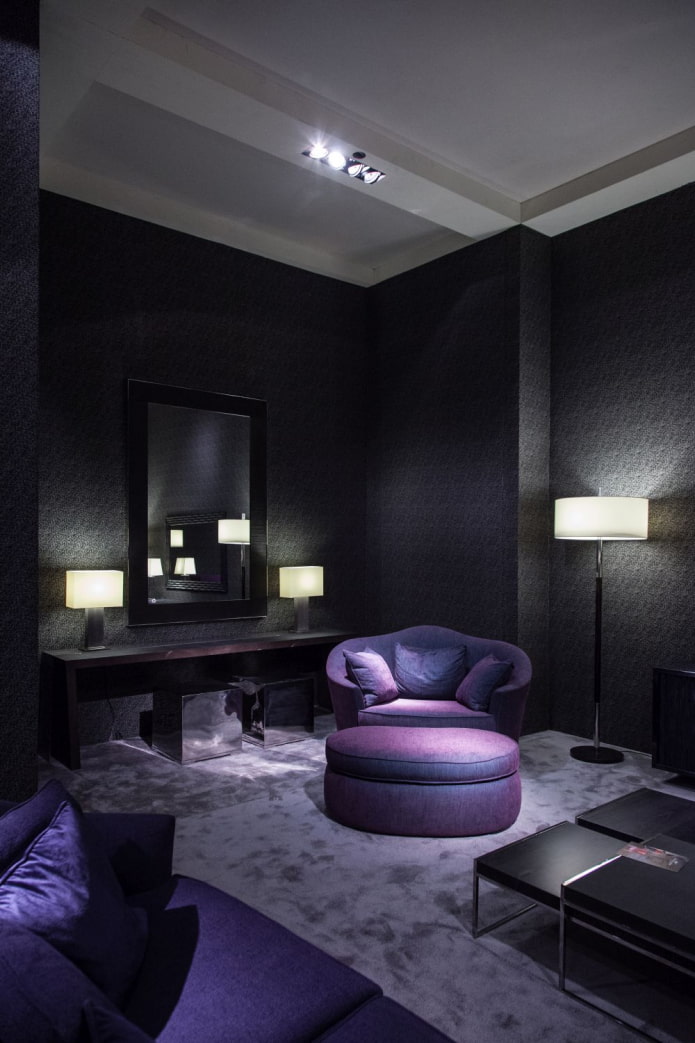 black with purple in the interior