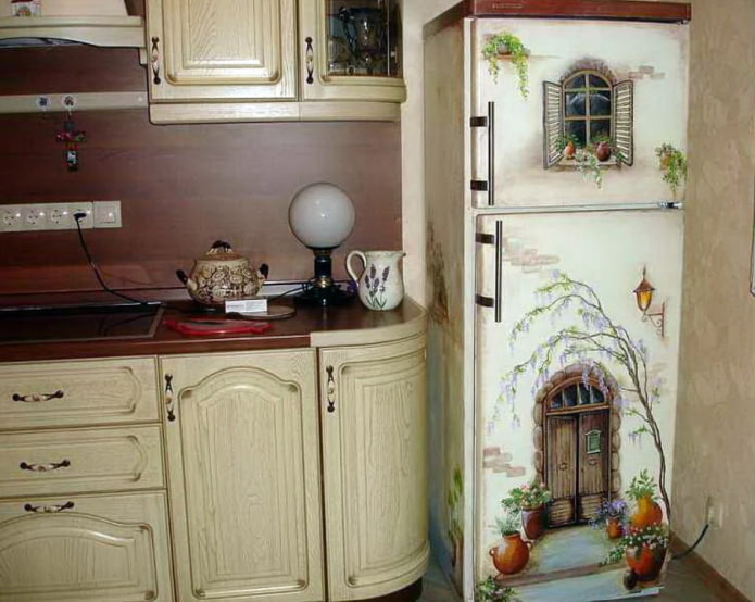 Kühlschrank Decoupage Provence
