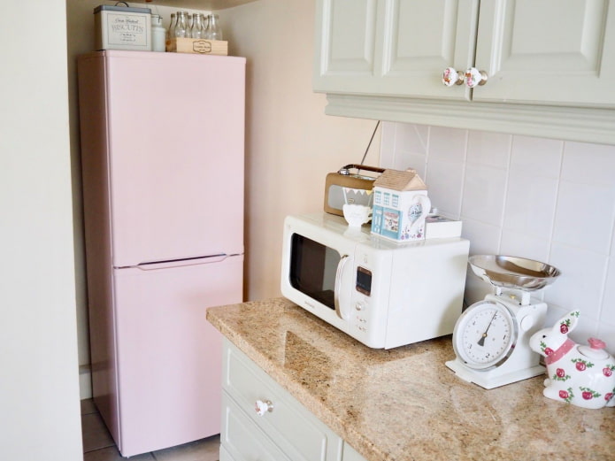 pale pink refrigerator
