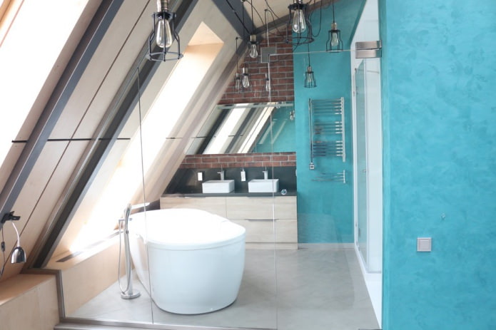 loft stílusú fürdőszobai színek