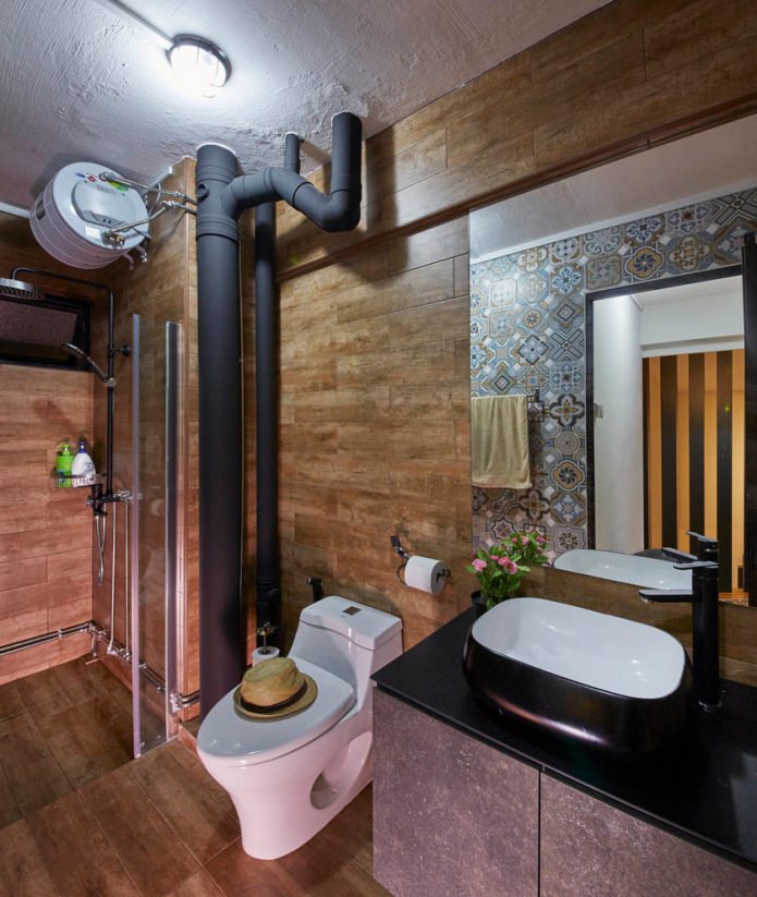 Badezimmer im Loft-Stil dekorieren