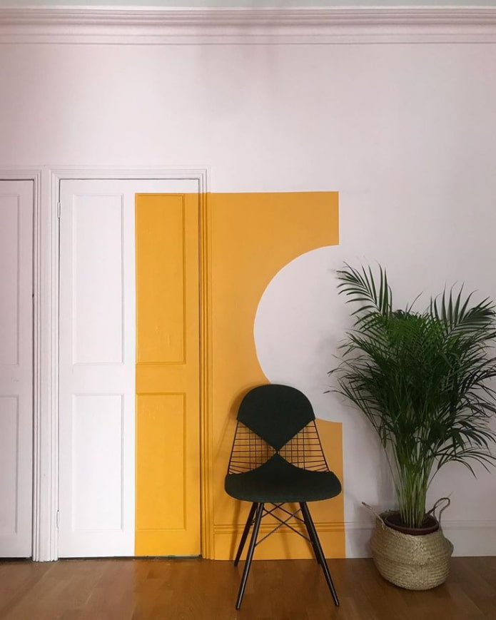 bright accent on the wall