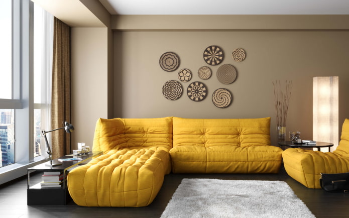 bright sofa in the interior