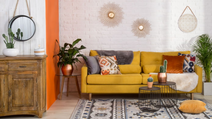 bright sofa in the living room