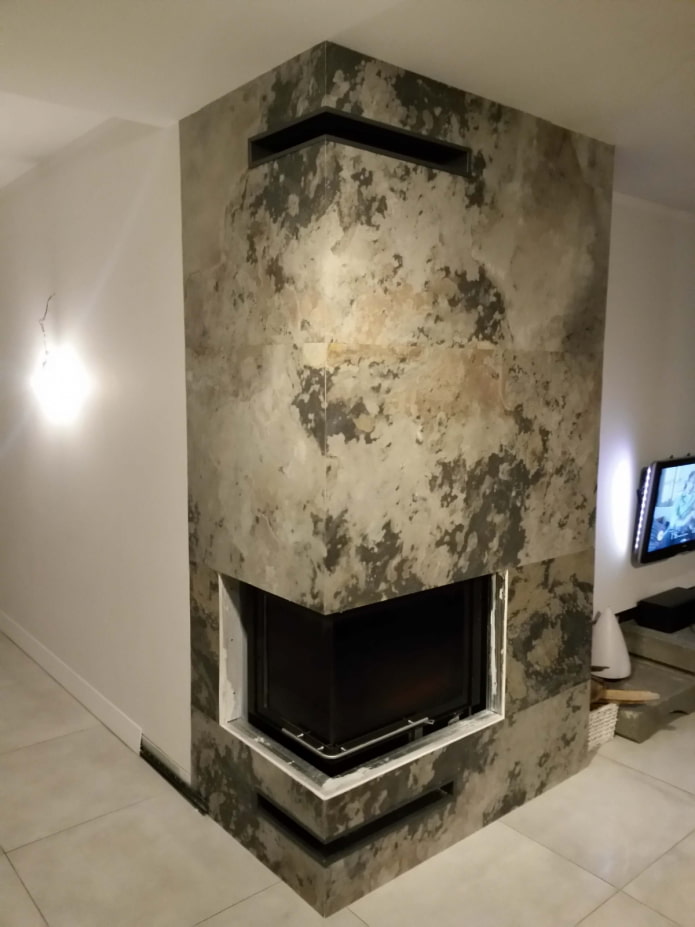 flexible stone fireplace