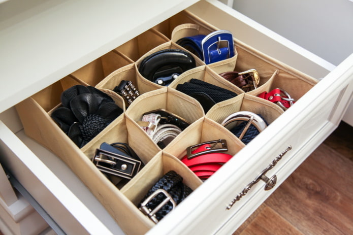 Cloth organizer in the chest of drawers