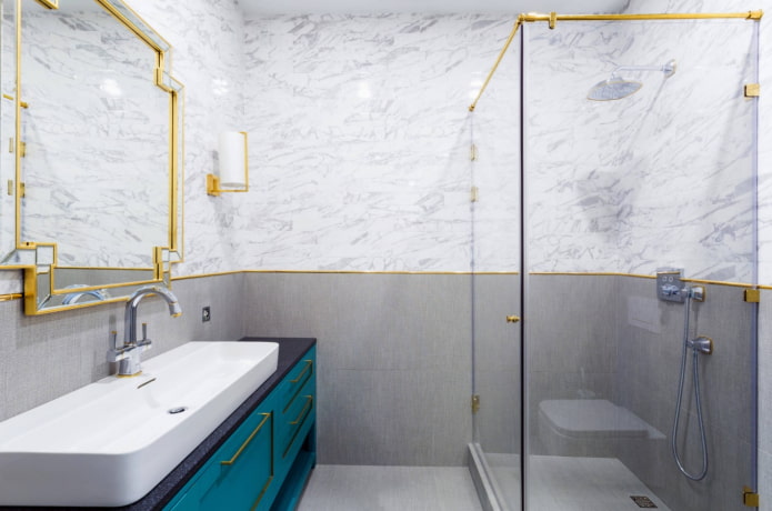 combination of marble with gold