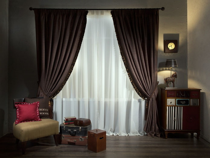 dark brown curtains