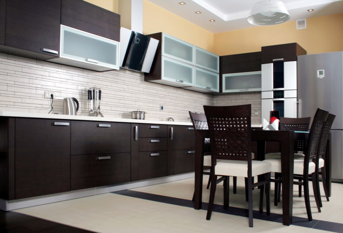 kitchen facade in wenge color