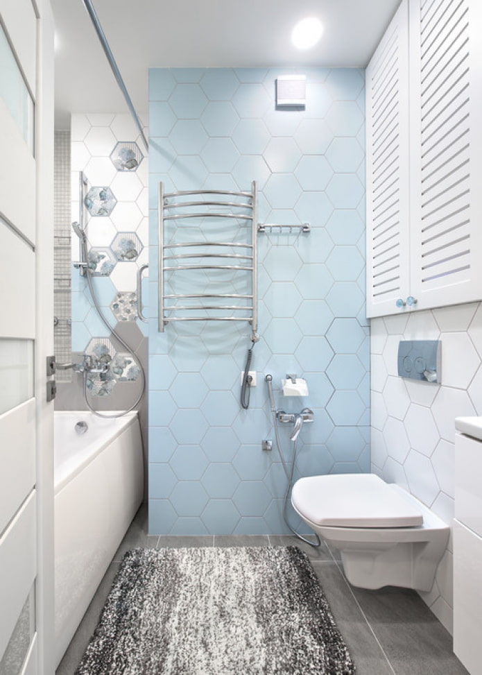 blue and white bathroom