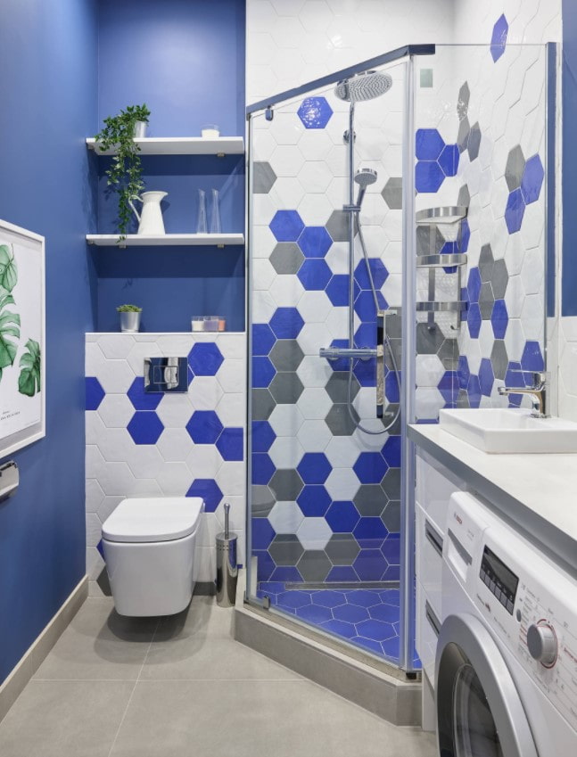 kék fürdőszoba