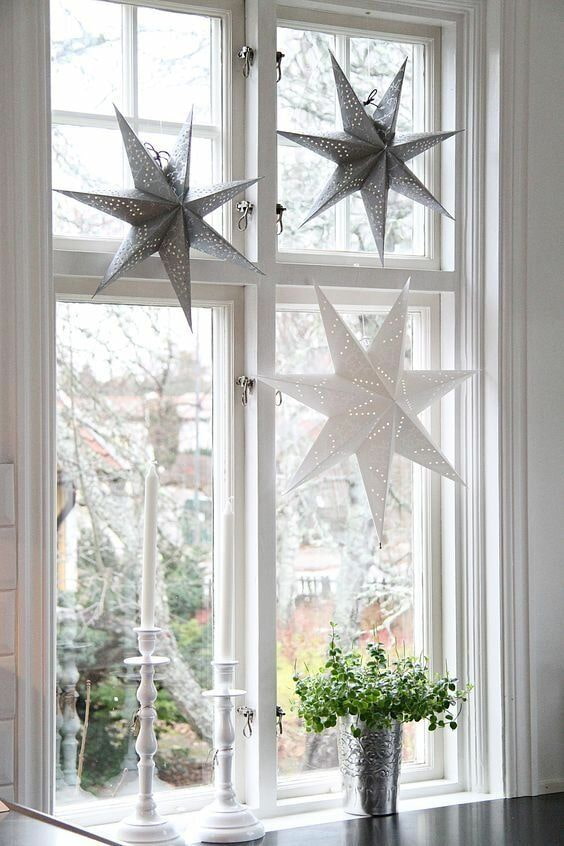 Window decor with stars