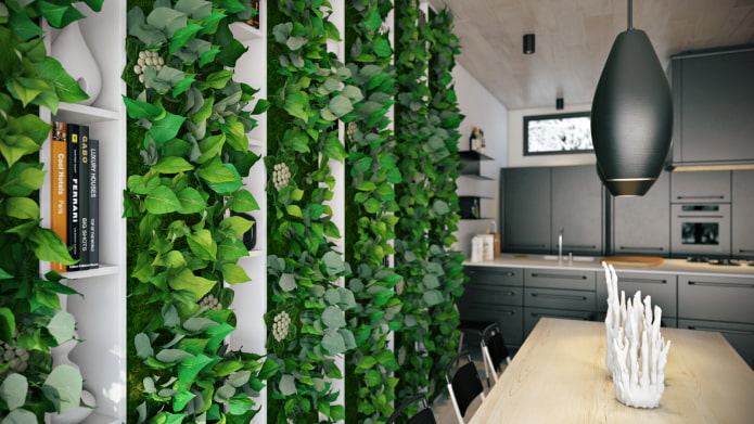 grüne Wand in der Küche