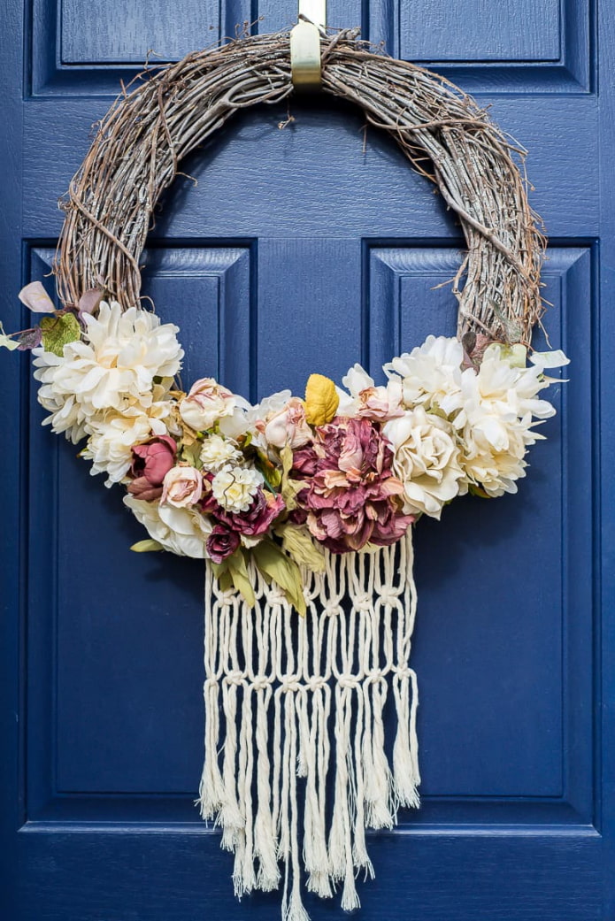 a wreath on the front door