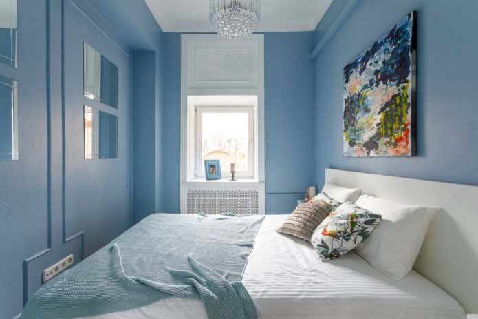 blaue Wände im Schlafzimmer
