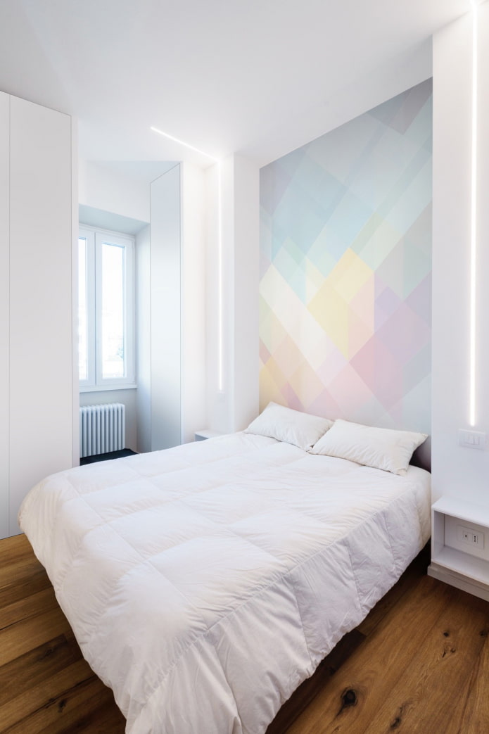 minimalistisches kleines Schlafzimmer