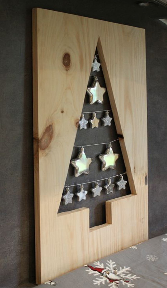 Christmas tree made of furniture board